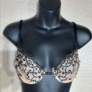 Victoria’s Secret 34B Plunge underwire floral boho whimsical fairy ethereal bra